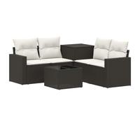 vidaXL Set di divani 6 pz Nero e Bianco Crema