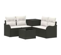 vidaXL Set di divani 6 pz Nero e Bianco Crema