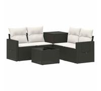 vidaXL Set di divani 6 pz Nero e Bianco Crema