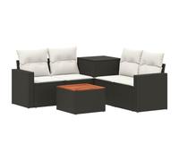 vidaXL Set di divani 6 pz Nero e Bianco Crema