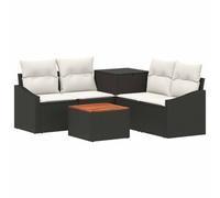 vidaXL Set di divani 6 pz Nero e Bianco Crema