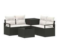 vidaXL Set di divani 6 pz Nero e Bianco Crema