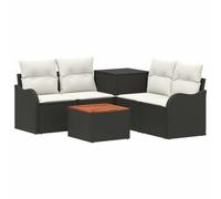 vidaXL Set di divani 6 pz Nero e Bianco Crema