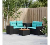 vidaXL Set di divani 6 pz Nero e Blu 55 x 55 x 37 cm