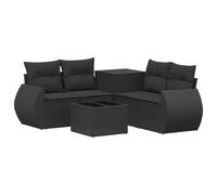 vidaXL Set di divani 6 pz Nero Rattan sintetico e Acciaio