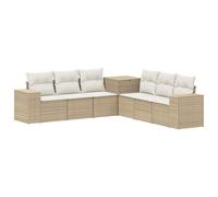 vidaXL Set di divani 7 pcs Beige e Bianco Crema, Set Lounge Giardino Moderno, Divano Esterno Resistente, Opzioni Modulari e Flessibili Per il Tuo Patio