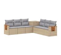 vidaXL Set di divani 7 pcs Beige e Grigio Chiaro, Giardino, Set Moderno di Divani, Resistente alle Intemperie, Comodo Lounge, Design Modulare, Mobili Patio Duraturi
