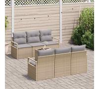vidaXL Set di divani 7 pcs Beige e grigio polyrattan