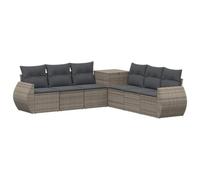 vidaXL Set di divani 7 pcs Grigio e Grigio Scuro, Divano da giardino moderno, set esterno resistente, lounge patio, design modulare per rilassarsi e divertirsi