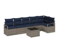 vidaXL Set di divani 7 pcs Grigio polyrattan, Giardino e terrazza, divano modulare, arredi leggeri, resistenti ai raggi UV, perfetto per la primavera