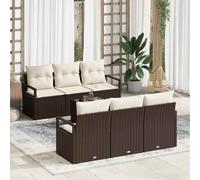vidaXL Set di divani 7 pcs Marrone e Crema polyrattan
