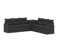 vidaXL Set di divani 7 pcs Nero Rattan sintetico e Acciaio, Set di Mobili da Giardino Moderni, Divano in Rattan Resistenti al Clima, Design Modulare, Posti per Esterno