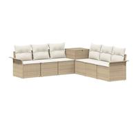 vidaXL Set di divani 7 pz Beige e Bianco Crema