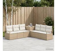 vidaXL Set di divani 7 pz Beige e Bianco Crema