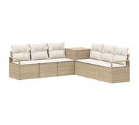 vidaXL Set di divani 7 pz Beige e Bianco Crema