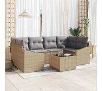 vidaXL Set di divani 7 pz Beige e grigio 234 x 123,5 x 85 cm