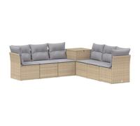 vidaXL Set di divani 7 pz Beige e Grigio Chiaro