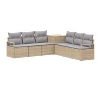 vidaXL Set di divani 7 pz Beige e Grigio Chiaro