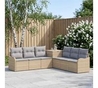 vidaXL Set di divani 7 pz Beige e Grigio Chiaro