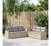 vidaXL Set di divani 7 pcs Beige e Grigio Chiaro, Set Divano Giardino Moderno, Resistente alle Intemperie, Design Modulare per Patios o Giardini, Layout Flessibile