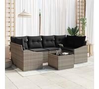 vidaXL Set di divani 7 pz Grigio 234 x 123,5 x 85 cm polyrattan