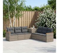 vidaXL Set di divani 7 pcs Grigio e Grigio Scuro, Set Divano Giardino Moderno, Resistente alle Intemperie, Design Modulare per Patios o Giardini, Layout Flessibile