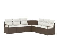 vidaXL Set di divani 7 pz Marrone e Bianco Crema