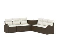 vidaXL Set di divani 7 pz Marrone e Bianco Crema
