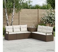 vidaXL Set di divani 7 pz Marrone e Bianco Crema
