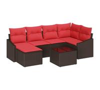 vidaXL Set di divani 7 pz Marrone polyrattan | È facilissimo sistemarlo come vuoi per qualsiasi spazio, Fatto con rattan naturale per un tocco di eleganza