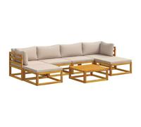 vidaXL Set di divani 7 pz Naturale Legno di Acacia Massello