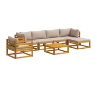 vidaXL Set di divani 7 pz Naturale Legno di Acacia Massello