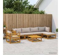 vidaXL Set di divani 7 pz Naturale Legno di Acacia Massello