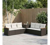 vidaXL Set di divani 7 pcs Nero e Bianco Crema, Set Divano Giardino Moderno, Resistente alle Intemperie, Design Modulare per Patios o Giardini, Layout Flessibile