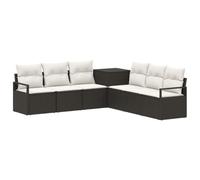 vidaXL Set di divani 7 pz Nero e Bianco Crema