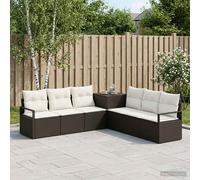 vidaXL Set di divani 7 pz Nero e Bianco Crema