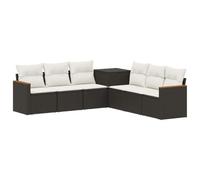 vidaXL Set di divani 7 pcs Nero e Bianco Crema, Set Divano Giardino Moderno, Resistente alle Intemperie, Design Modulare per Patios o Giardini, Layout Flessibile