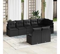 vidaXL Set di divani 8 pcs Nero polyrattan