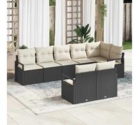 vidaXL Set di divani 8 pcs Nero polyrattan