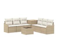 vidaXL Set di divani 8 pz Beige e Bianco Crema