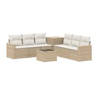 vidaXL Set di divani 8 pz Beige e Bianco Crema
