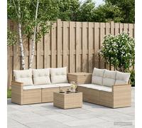 vidaXL Set di divani 8 pz Beige e Bianco Crema