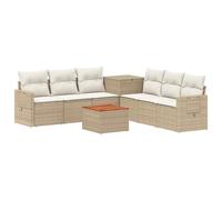vidaXL Set di divani 8 pz Beige e Bianco Crema