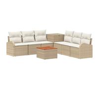 vidaXL Set di divani 8 pz Beige e Bianco Crema