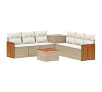 vidaXL Set di divani 8 pz Beige e Bianco Crema