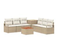 vidaXL Set di divani 8 pz Beige e Bianco Crema