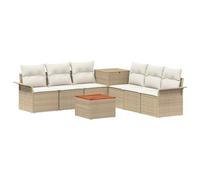 vidaXL Set di divani 8 pz Beige e Bianco Crema