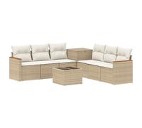 vidaXL Set di divani 8 pz Beige e Bianco Crema