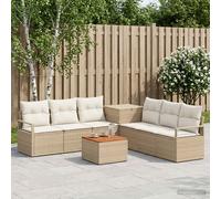 vidaXL Set di divani 8 pz Beige e Bianco Crema
