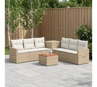 vidaXL Set di divani 8 pz Beige e Bianco Crema